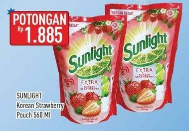 Promo Harga Sunlight Pencuci Piring Korean Strawberry 560 ml - Hypermart