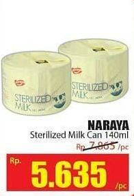 Promo Harga NARAYA Sterilized Milk 140 ml - Hari Hari