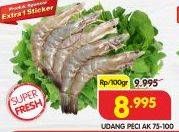 Promo Harga Udang Peci AK 75-100 per 100 gr - Superindo