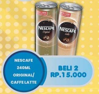 Promo Harga Nescafe Ready to Drink Original, Coffee Latte per 2 kaleng 240 ml - Hypermart