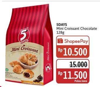 Promo Harga 5 Days Mini Croissant Chocolate 128 gr - Alfamidi