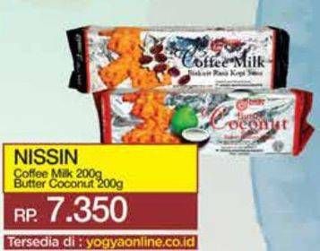 Promo Harga Nissin Biscuits Coffee Milk, Butter Coconut 200 gr - Yogya