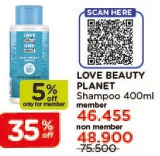 Promo Harga LOVE BEAUTY AND PLANET Shampoo 400 ml - Watsons
