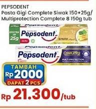 Promo Harga Pepsodent Pasta Gigi Complete 8 Actions Siwak, Multi Protection 150 gr - Indomaret