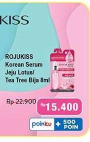 Promo Harga Rojukiss Korean Serum Tea Tree Bija Pro Acne, Jeju Lotus Pinkish Bright 8 ml - Indomaret