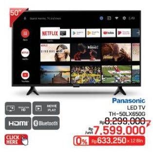 Promo Harga Panasonic TH-50LX650G LED TV  - LotteMart