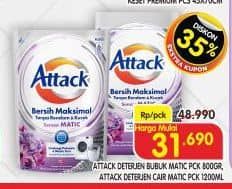 Promo Harga Attack Sensor Matic Detergent Bubuk/Attack Sensor Matic Detergent Liquid   - Superindo