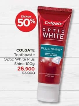 Promo Harga Colgate Toothpaste Optic White Plus Shine 100 gr - Watsons