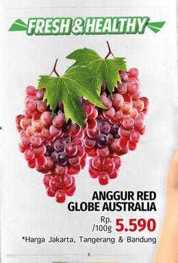Promo Harga Anggur Red Globe Australia per 100 gr - LotteMart