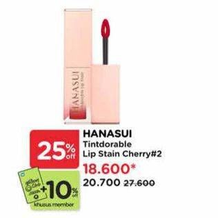 Promo Harga Hanasui Tintdorable Lip Stain Cherry  - Watsons