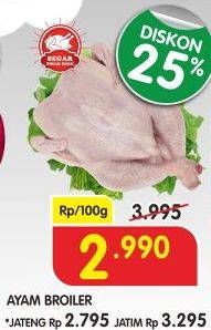 Promo Harga Ayam Broiler per 100 gr - Superindo