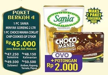 Promo Harga Sania Minyak Goreng + Choco Mania Cookies  - Hypermart