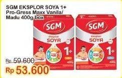 Promo Harga SGM Eksplor Soya 1-5 Susu Pertumbuhan Madu, Vanila 400 gr - Indomaret