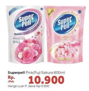 Promo Harga SUPER PELL Pembersih Lantai Pink, Fuji Sakura 800 ml - Carrefour