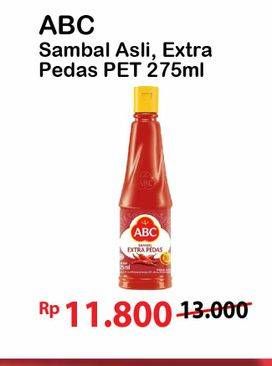 Promo Harga ABC Sambal Asli, Extra Pedas 275 ml - Alfamart