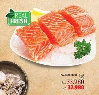 Promo Harga Salmon Fillet Trout per 100 gr - LotteMart