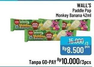 Promo Harga WALLS Monkey Banana Ice Cream per 3 pcs 42 ml - Alfamidi