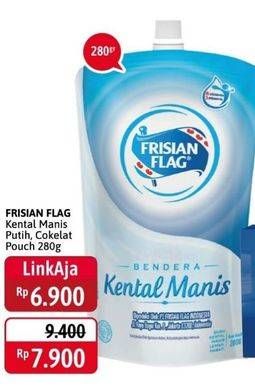 Promo Harga FRISIAN FLAG Susu Kental Manis Cokelat, Putih 280 gr - Alfamidi
