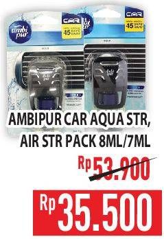 Promo Harga Ambipur Car Freshener Premium Clip Aqua, Pacific Air 7 ml - Hypermart