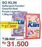 Promo Harga SO KLIN Softergent Cheerful Red, Purple Lavender 1800 gr - Indomaret