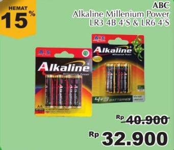 Promo Harga ABC Battery Alkaline LR-03, LR-6 4 pcs - Giant