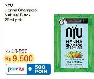 Promo Harga NYU Henna Shampoo Hair Colour Black 20 ml - Indomaret