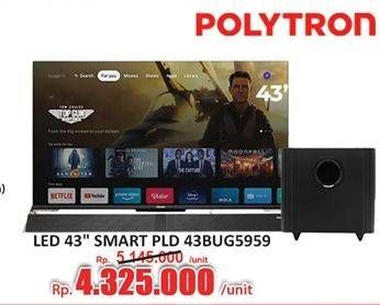 Promo Harga Polytron 4K UHD Smart Cinemax Soundbar Google TV 43 Inch PLD 43BUG5959  - Hari Hari