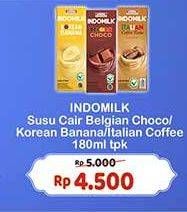 Promo Harga Indomilk Korean Series Belgian Chocolate, Seoul Banana, Italian Coffee Latte 180 ml - Indomaret