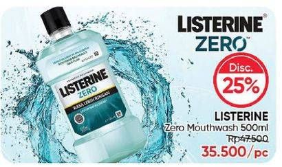 Promo Harga LISTERINE Mouthwash Antiseptic Zero 500 ml - Guardian