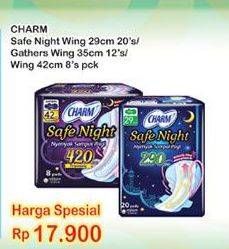 Promo Harga Charm Safe Night Gathers 42cm, Wing 29cm, Gathers 35cm 8 pcs - Indomaret