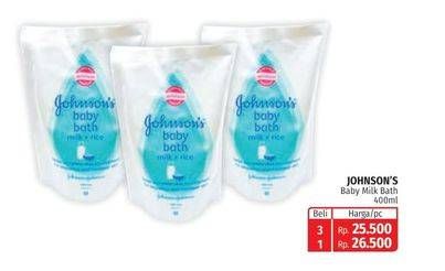 Promo Harga JOHNSONS Baby Milk Bath Milk + Rice 400 ml - Lotte Grosir