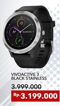 Promo Harga GARMIN Vivoactive 3 Smartwatch with GPS Black Stainless  - 
