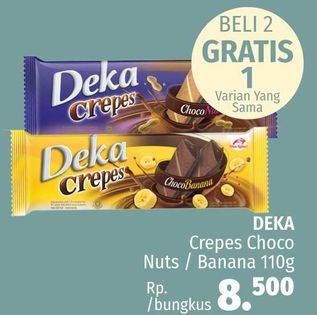 Promo Harga DUA KELINCI Deka Crepes Choco Nut, Banana 110 gr - LotteMart