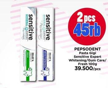 Promo Harga PEPSODENT Pasta Gigi Sensitive Expert Fresh, Gum Care, Whitening 100 gr - Watsons