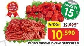 Promo Harga Daging Rendang/ Daging Giling Spesial per 100 gr - Superindo