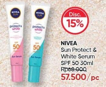 Promo Harga NIVEA Sun Face Serum Protect & White SPF 50+ 30 ml - Guardian
