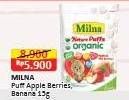 Promo Harga Milna Nature Puffs Organic Apple Mix Berries, Banana 15 gr - Alfamart