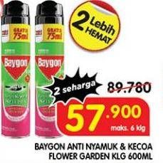 Promo Harga Baygon Insektisida Spray Flower Garden 600 ml - Superindo