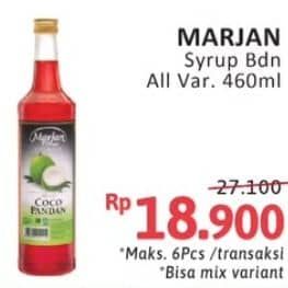 Promo Harga Marjan Syrup Boudoin All Variants 460 ml - Alfamidi