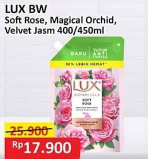 Promo Harga LUX Botanicals Body Wash Soft Rose, Magical Orchid, Velvet Jasmine 400 ml - Alfamart