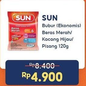 Promo Harga SUN Bubur Sereal Susu Beras Merah, Kacang Hijau, Pisang Susu 120 gr - Indomaret
