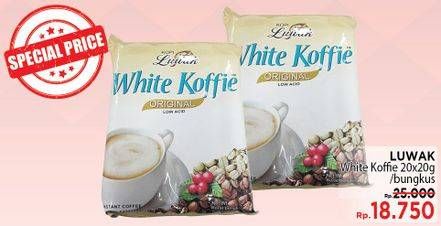 Promo Harga Luwak White Koffie per 20 sachet 20 gr - LotteMart