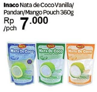 Promo Harga INACO Nata De Coco Vanila, Pandan, Mango 360 gr - Carrefour