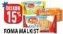 Promo Harga ROMA Malkist Crackers, Cream Crackers 135 gr - Hypermart