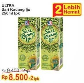 Promo Harga ULTRA Sari Kacang Ijo per 2 pcs 250 ml - Indomaret