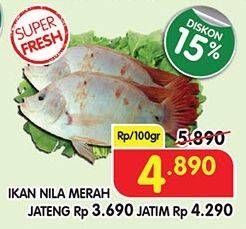 Promo Harga Ikan Nila Merah per 100 gr - Superindo