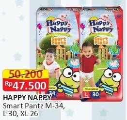 Promo Harga Happy Nappy Smart Pantz Diaper M34, XL26, L30 26 pcs - Alfamart