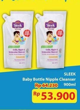 Promo Harga Sleek Baby Bottle, Nipple and Accessories Cleanser 900 ml - Hypermart