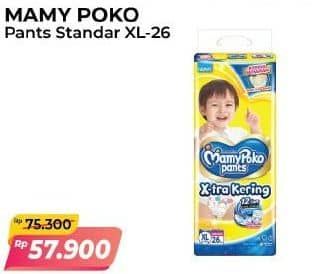 Promo Harga Mamy Poko Pants Xtra Kering XL26 26 pcs - Alfamart