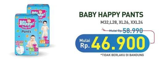 Promo Harga Baby Happy Body Fit Pants XL26, XXL24, M32, L28 24 pcs - Hypermart